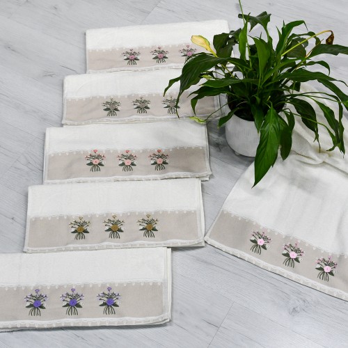 BUKLE LİNEN EL ÖRGÜSU 50X90 %100 PAMUK DÜZİNESİ 2200 GR.